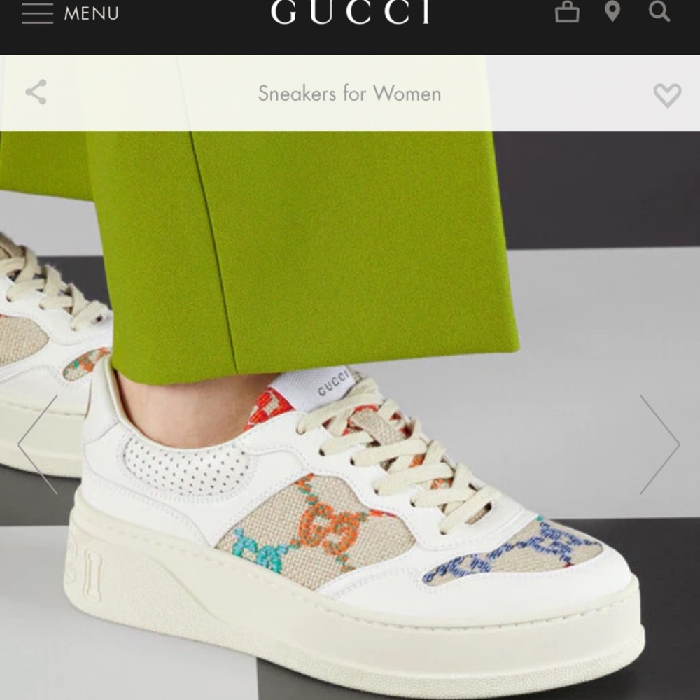 Women's Authentic Gucci GG Logo Chunky Platform Low Top Sneakers 37.5
